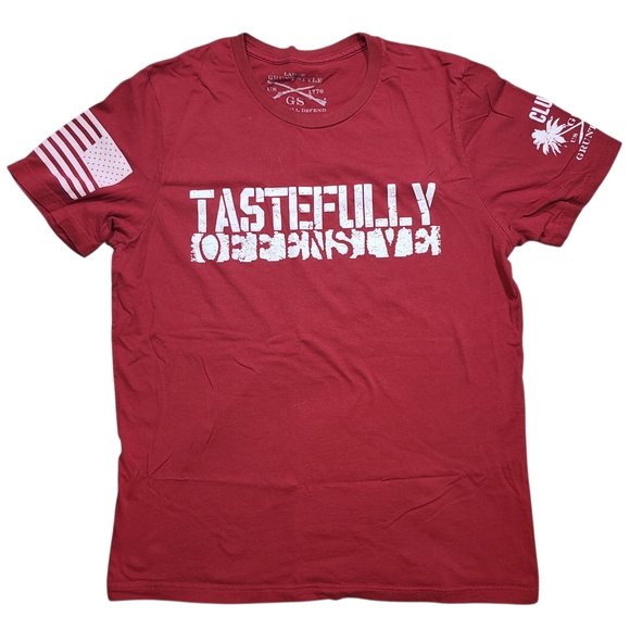 Grunt Style Tastefully Offensive Red T-Shirt Large Patriotic Graphic USA Flag Te - Picture 1 of 5